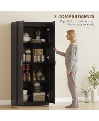 HOMCOM Kitchen Pantry Cabinet with Soft-Close Hinges Kitchen Cabinet
