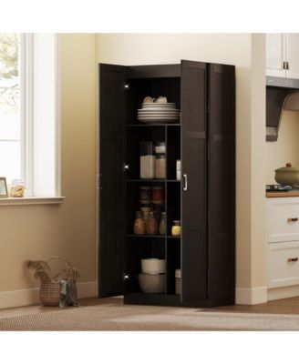 HOMCOM Kitchen Pantry Cabinet with Soft-Close Hinges Kitchen Cabinet