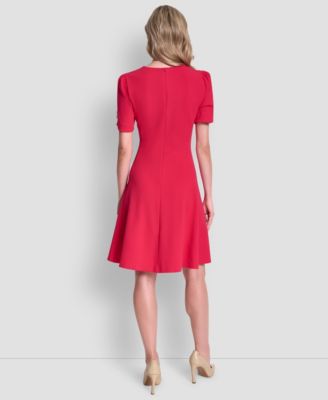 Women's Short-Sleeve Jewel Neck Dress