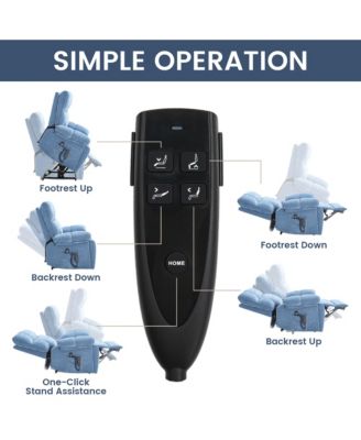 Heat Massage Dual Motor Infinite Position Up to 350 LBS Large Electric Power Lift Recliners with Hidden Cup Holders