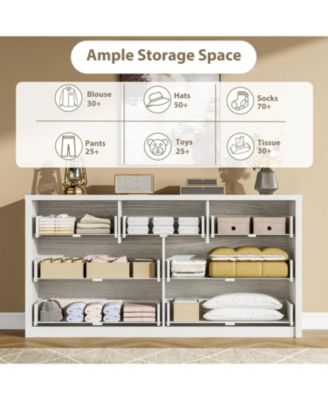 7 Drawer Dresser for Bedroom, Wide Modern Chest of Drawers, Large Wood Dresser Wooden Storage Organizer for Living Room