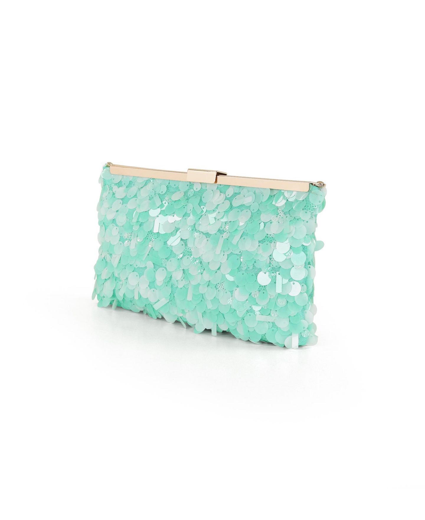 Женский клатч Jewel Badgley Mischka Briar Mixed Sequin Hinged Frame Clutch, цвет: Светлый мятный зелёный — фото 4