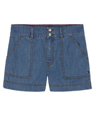 Girls' 7-16 Seam Slit Denim Shorts