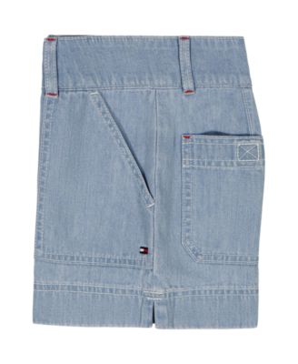 Girls' 7-16 Double-Button Waist Denim Shorts