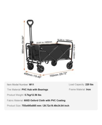 Compact Folding Wagon with All-Terrain Wheels & 220 lbs Capacity
