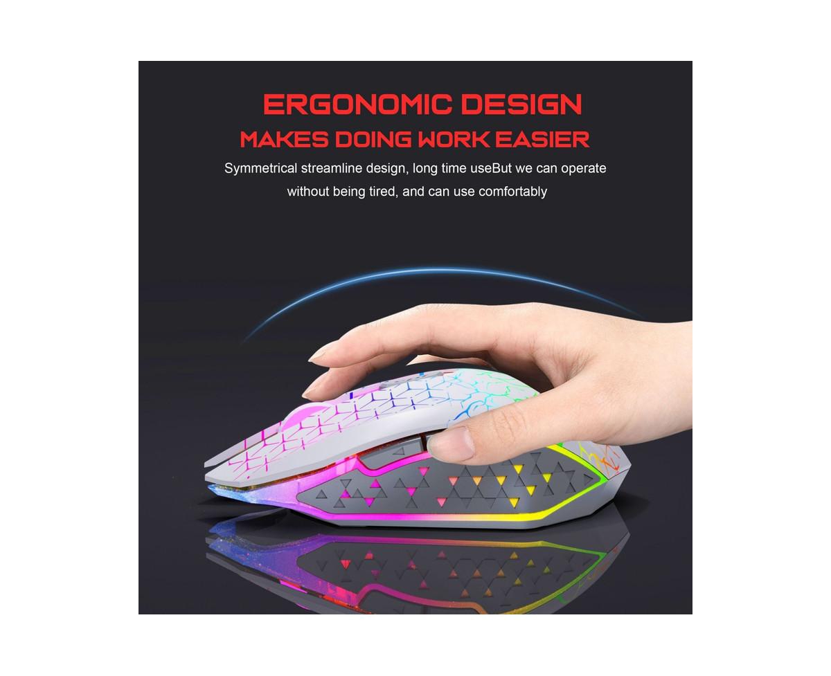 Risokeys Dual-Mode Wireless Gaming Mouse: 2.4G + BT5.2, 7-Color Rgb Glow, Silent & 3-Speed Dpi, for Gaming/Office