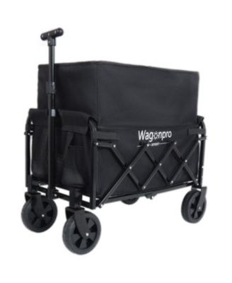 Expandable Dual-Layer Storage Wagon Utility Carts w/ 225LBS Capacity, 360° All-Terrain Wheels