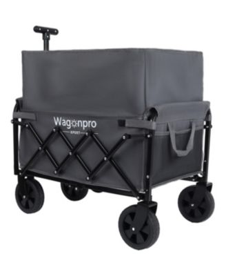 Expandable Dual-Layer Storage Wagon Utility Carts w/ 225LBS Capacity, 360° All-Terrain Wheels