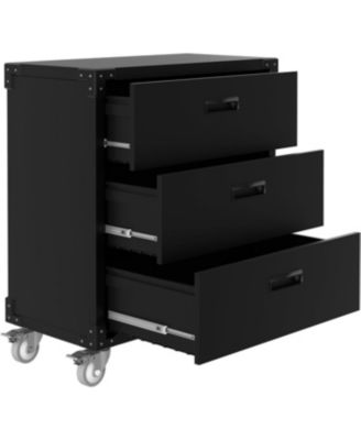 Rolling Metal Storage Cabinet with Wheels - 3-Drawer Garage & Workshop Organizer for Tools & Supplies