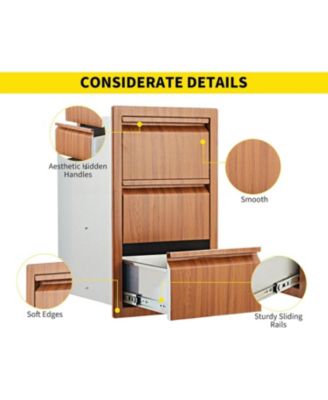 Outdoor Kitchen Drawers 14" W x 24" H x 18" D Flush Mount Triple Blue-Grey Drawers, Stainless Steel Drawer for Outdoor Kitchen Island