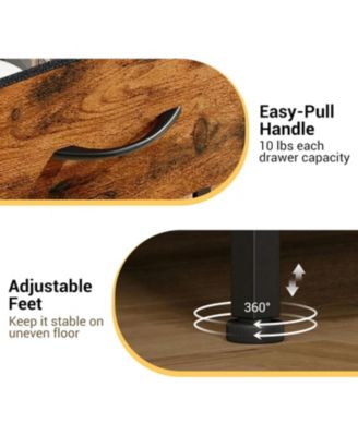 Stylish 3-Drawer Dresser with Removable Fabric Bins, Multi-Functional Storage Organizer for Bedroom, Living Room, Closet, Entryway, Hallway