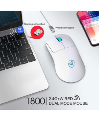 Dual-Mode Wireless Gaming Mouse, Lightweight, 10000 DPI Adjustable, 2.4G+Wired, Rechargeable, for PC, Laptop, Mac,for Gamers