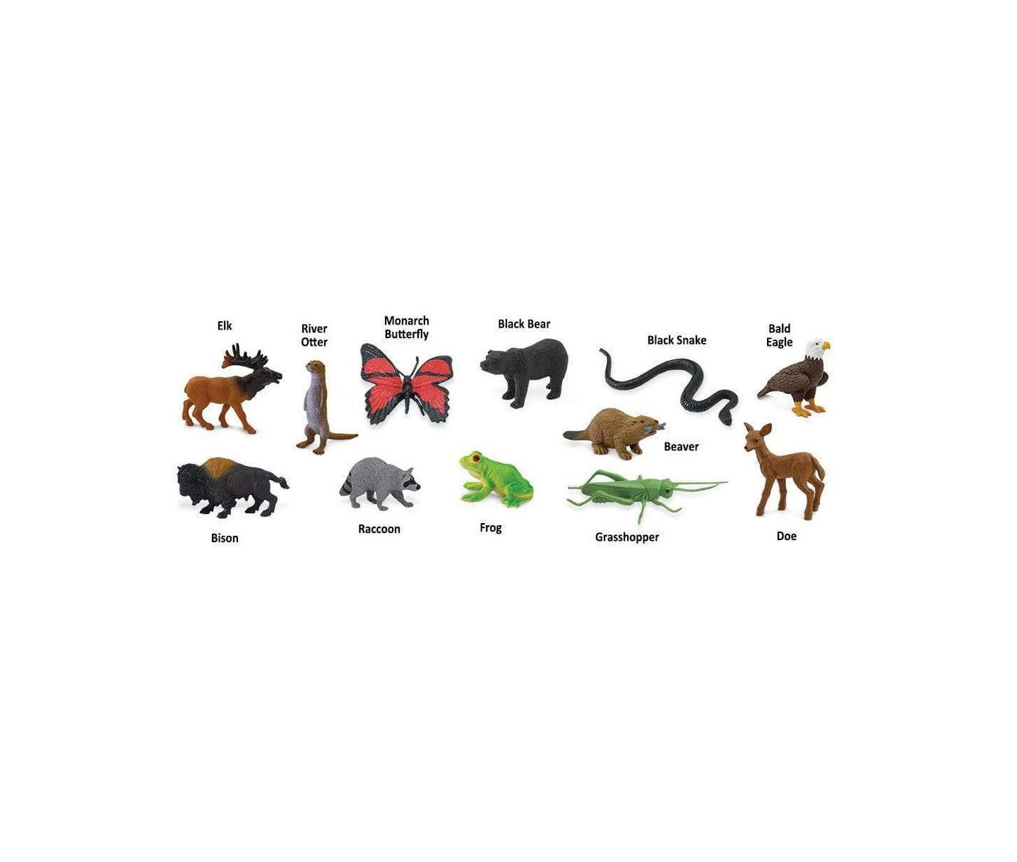 Детские фигурки Safari Ltd. Woodland Animals In the Woods 12-Piece Figurine Set, от 3 лет — фото 3