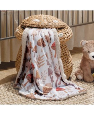Baby Mushroom Meadow Soft White/Taupe Luxury Blanket