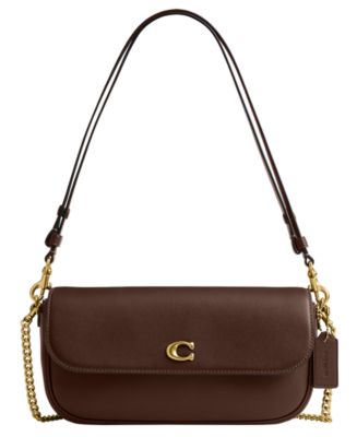 COACH Brook Small Leather Flap Slim Shoulder Bag - Macy's