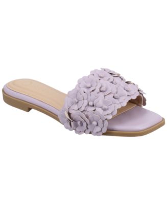 Journee Collection Women's Azalea Floral Slide Flat Sandals - Macy's