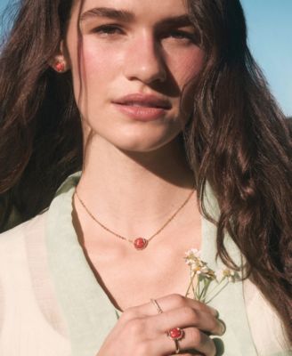 14k Gold Over Brass Lady Bug Short Pendant Necklace