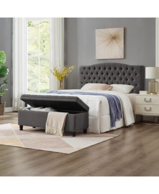 Linen Storage with Wooden Legs Bed Bench