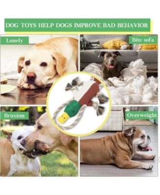 Durable Duck Dog Toy for Aggressive Chewers, Interactive Plush with Squeaker & Crinkle Sound for Tug-of-War and Play