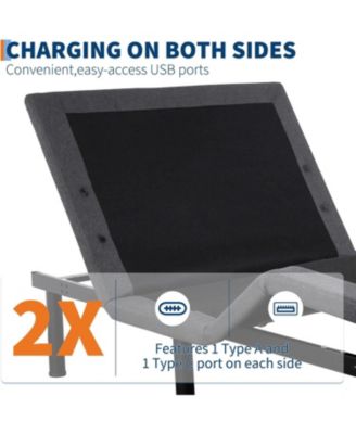 LED Bed Frame with Storage Headboard & Drawers - No Box Spring Needed