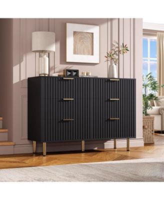 Zebra Six-Drawer Cabinet with Large Desktop, Modern Honeycomb Design, Handle, Practical Storage Solution, and Artistic Sense for Bedroom