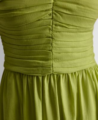 Women's V-Neck Puff-Sleeve Dress