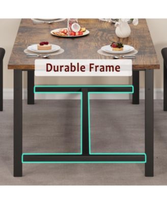 Extendable Dining Table Set for 4, Dining Table Set with Two Upholstered Benches for 6, Large Expandable Kitchen Table Set