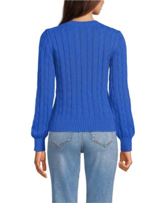 Women's Drifter Classic Cable Crew Neck Cardigan Sweater