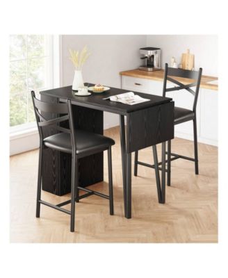 Kitchen Table 3Piece  Wooden Counter Height Dining Table Set for Dining Room, Home Office, Living Room