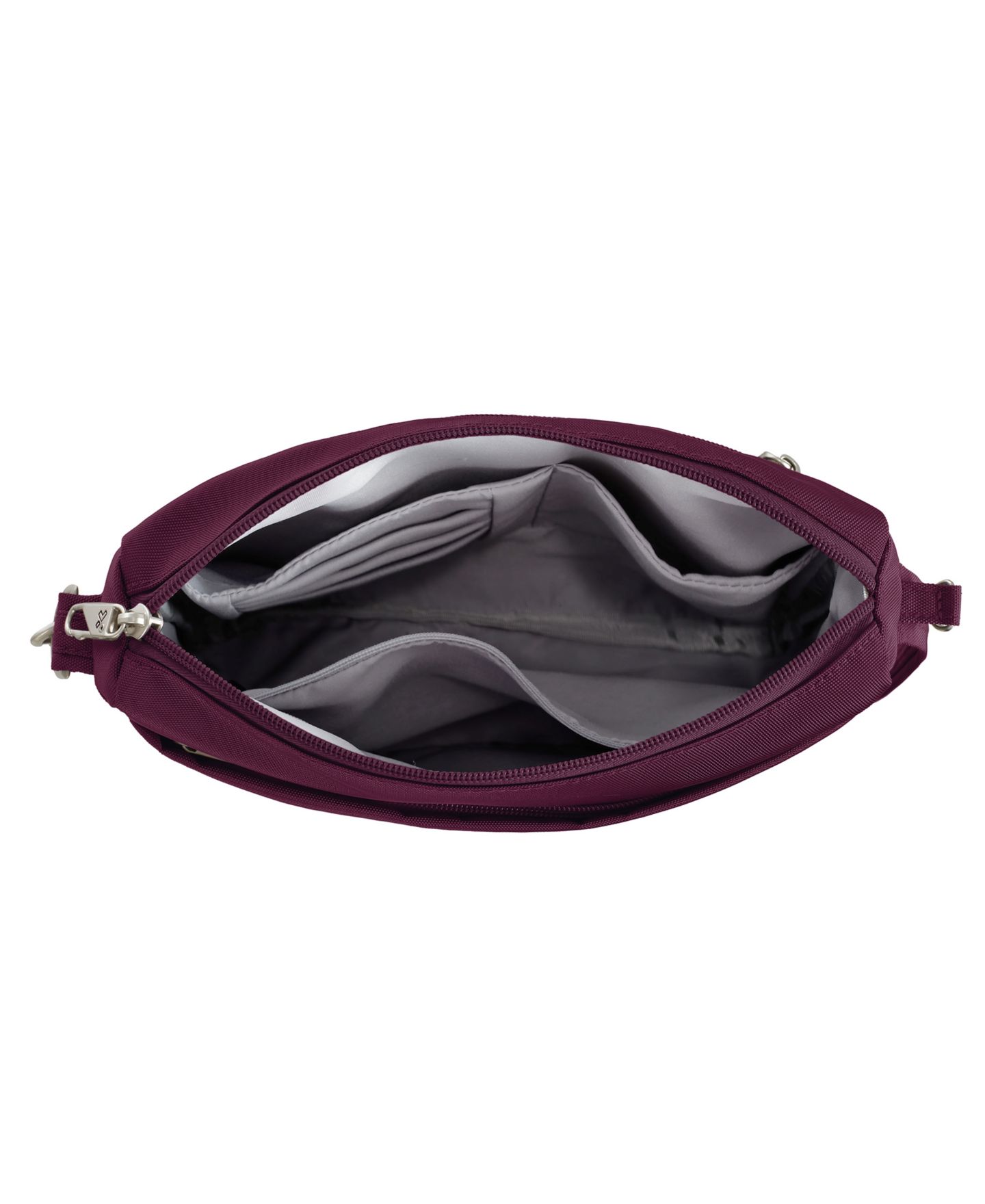 Сумка Travelon Anti-Theft Classic Small East or West Crossbody, цвет: Бордовый — фото 3