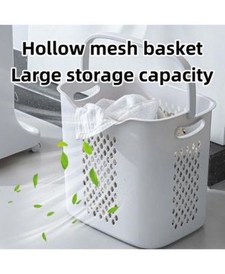 2-Tier Laundry Hamper Sorter, Rolling Laundry Baskets with Wheels, Removable, Stackable Laundry Cart with Hanging Bar for Small Space, Dorm