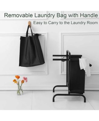 2-Tier Laundry Hamper, 110L Capacity Oxford Clothes Basket with Lid, 2 Removable Bags and Sorting Cards for Bedroom, Laundry Room