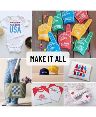 Joy Cutting Machine Bundle with 7 Smart Iron-On Rolls - Compact Vinyl Cutter for Custom Apparel & DIY Crafts