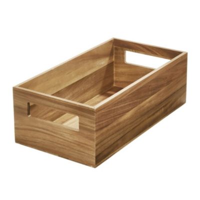 Acacia Wood Pantry Bin with Handles - Natural