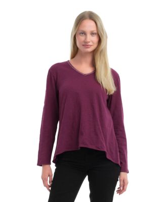 Women's Metallic Thread V-Neck Tee