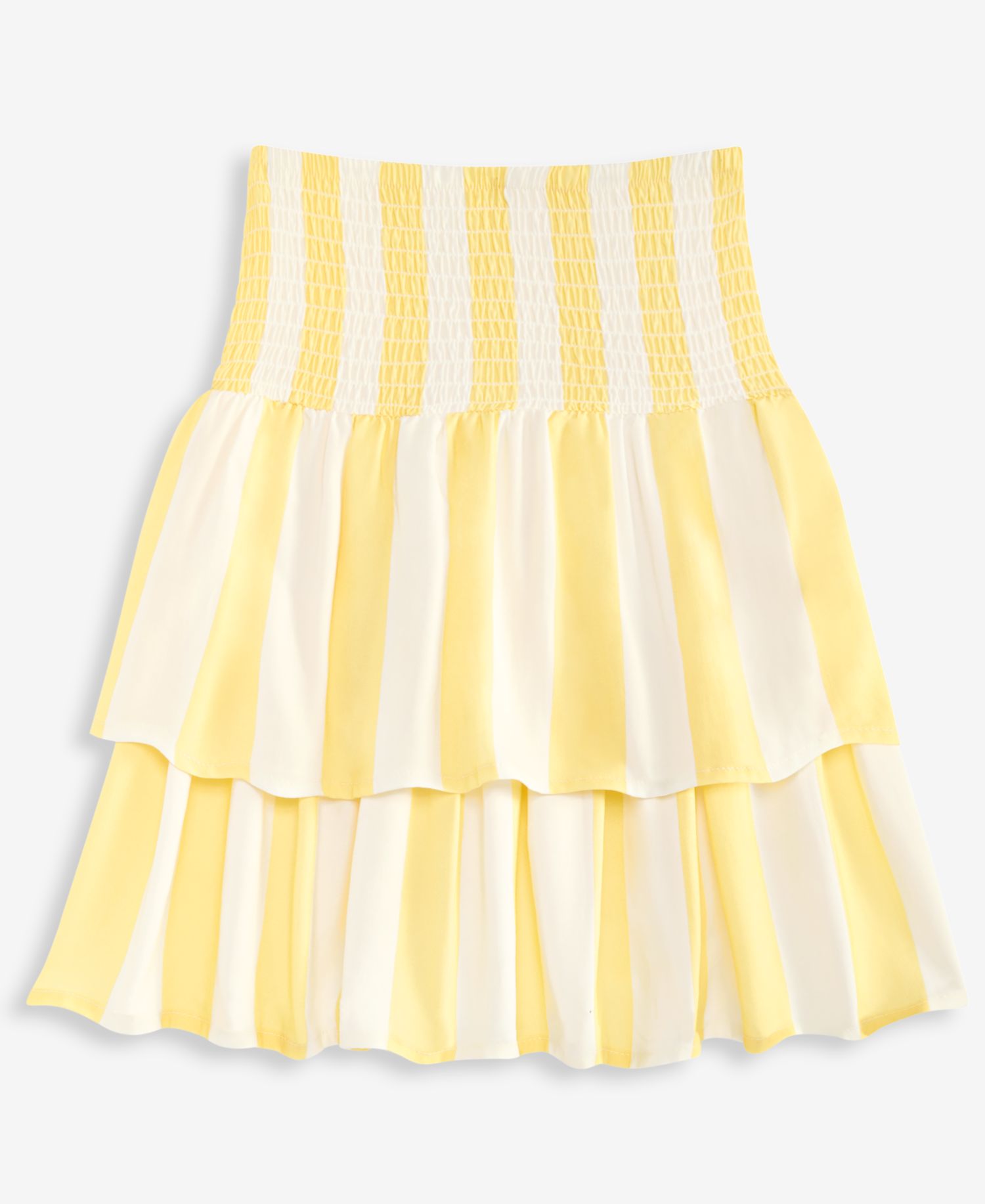 Girls' S-XL Striped Smocked Skirt