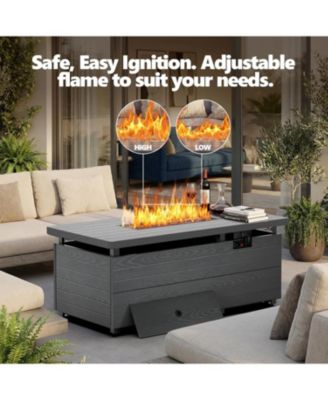 50" Propane Fire Pit Table, 50,000 BTU with Adjustable Flame