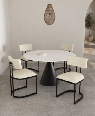 Juno Faux Leather Upholstered Dining Side Chair, Set of 2