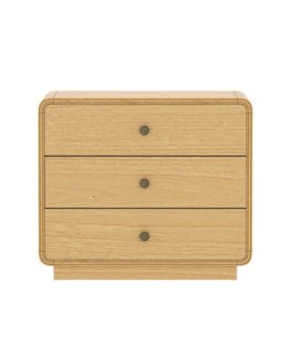 Liora 28" Rubberwood 3-Drawer Nightstand