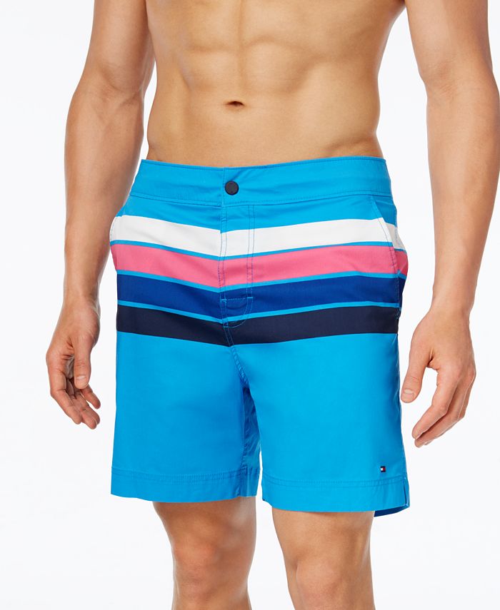 Tommy Hilfiger Men's Sunset Stripe Board Shorts, Created for Macy's ...