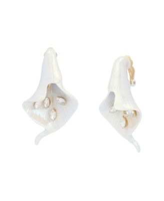 Faux Stone Betsey's Bouquet Calla Lily Clip-On Earrings