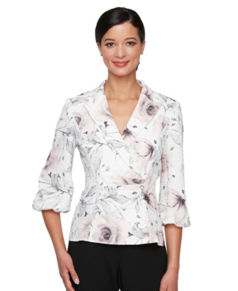 Женские топы Alex Evenings Women's Printed Knit Side Closure V-Neck Top