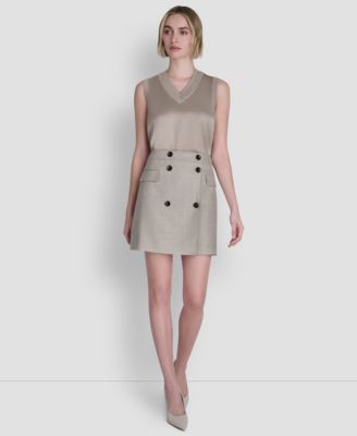 Women's Windowpane Melange Mini Skirt