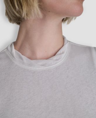 Women's Printed Tissue Knit Sleeveless Crew Neck Top