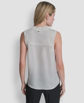 Women's Mixed Media V-Neck Sweater