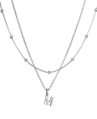 Silver Layered Initial Necklace