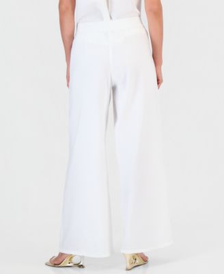 Petite High-Rise Pull-On Wide-Leg Pants