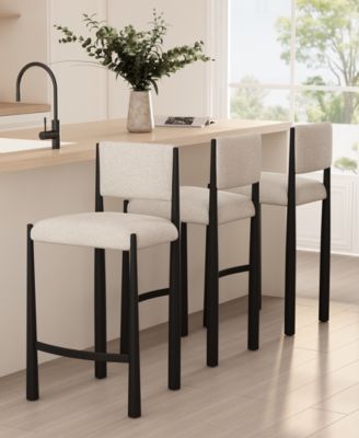 Lennor 37.4" Boucle Upholstered Counter Stool