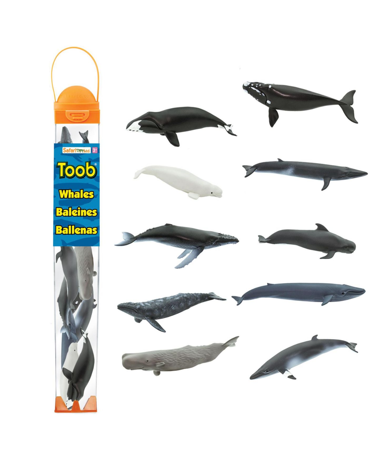 Детские фигурки Safari Ltd. Whale Toob 10-Piece Figurine Set, Ages 3+ — фото 1