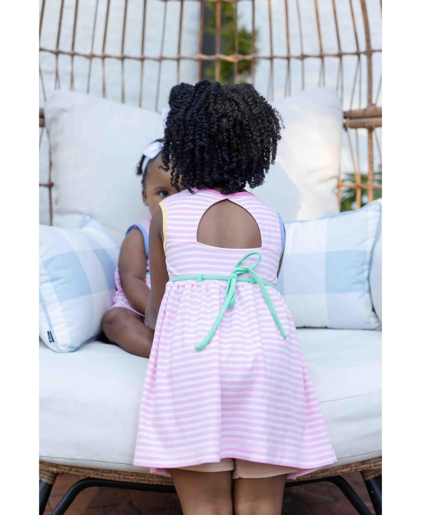 Платье Florence Eiseman Stripe Knit Dress With Flowers для девочек — фото 2